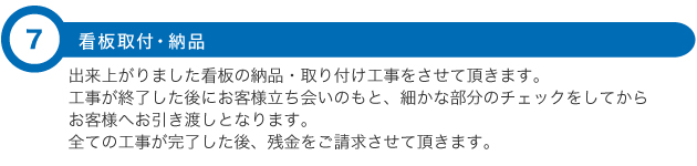 看板取付・納品